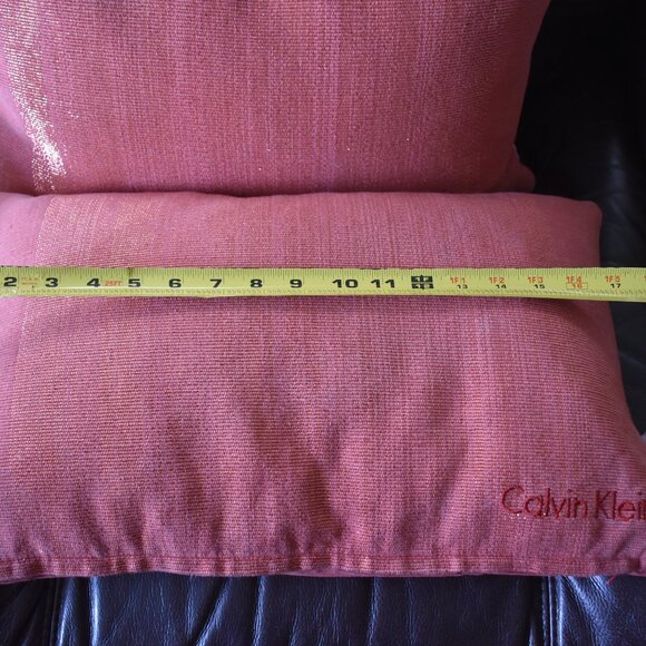 burnt red Orange DUCK Feathers Throw Pillow By Calvin Klein Furniture pair 2 Set - Picture 13 of 14